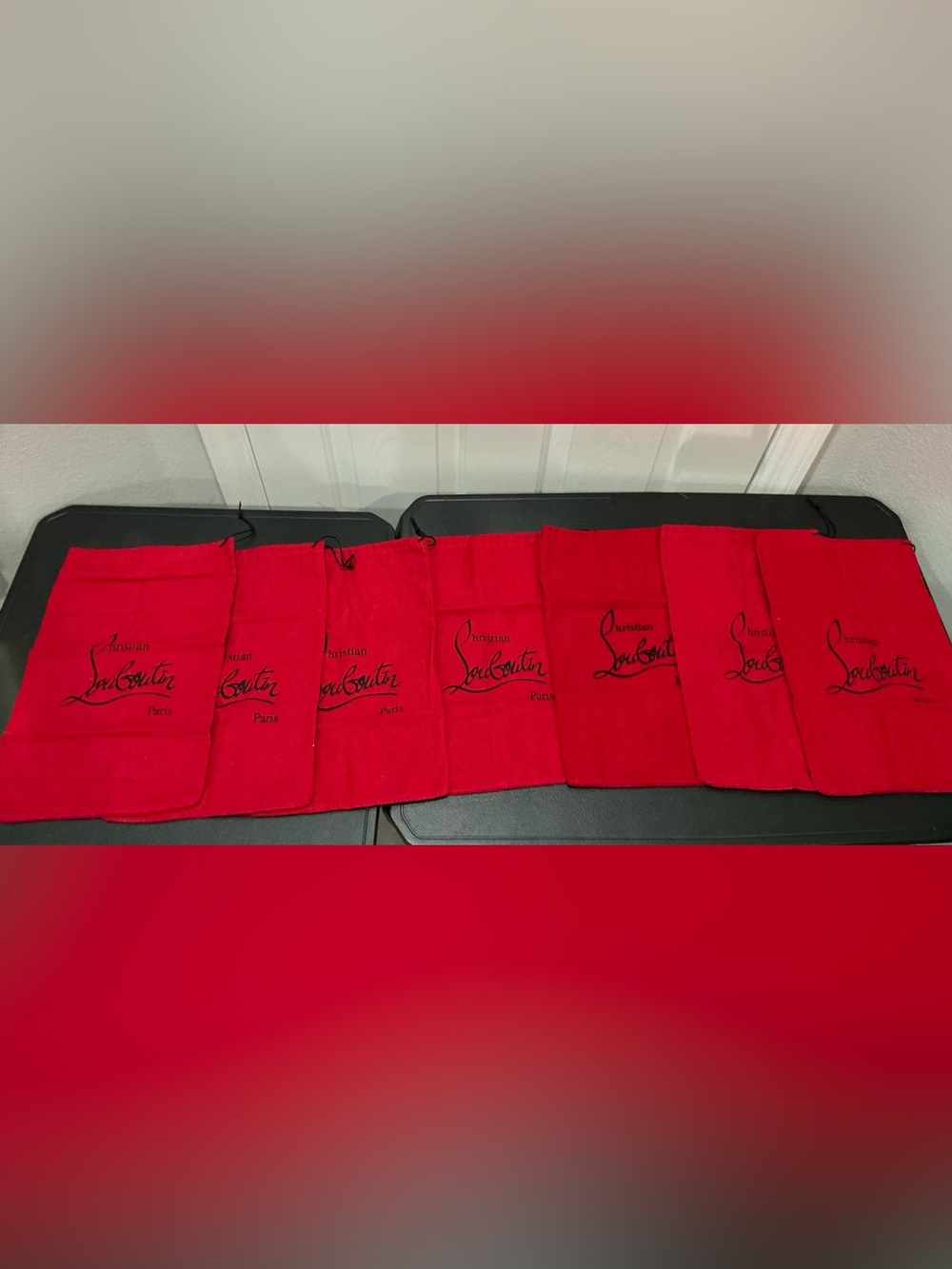 Christian Louboutin Red Shoe Dust Bags lot of 7